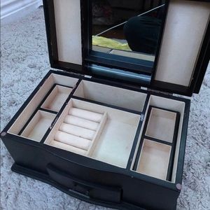 Large Black Wooden Jewelry Box